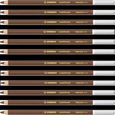 Kleurpotloden STABILO CarbOthello kalkpastel roestbruin | 12 stuks