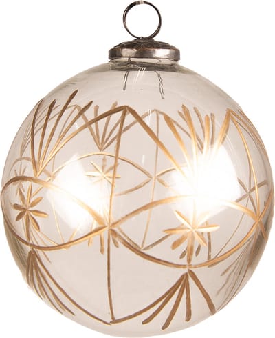 Clayre & Eef Kerstbal Overig Ø 15 cm Transparant Glas Sneeuwvlokken Kerstballen