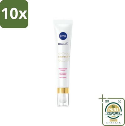 10 x NIVEA - Oogcrème - CELLular LUMINOUS630 - Tegen donkere kringen, wallen & rimpels - Voor alle huidtypen - Met Hyaluronzuur & Cafeïne - 15 ml - Grootverpakking - Oogcrème - Donkere Kringen - Wallen - Rimpels - Oogcontour