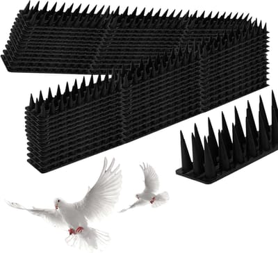 Famanu – 10,3 m Duivenafweer spikes kunststof - vogelafweer duivenverschrikker voor balkon - vogelafweer spikes - vogelverschrikker en vogelbescherming voor balkon - dak - tuin - hek en vensterbank - 24 stuks zwart