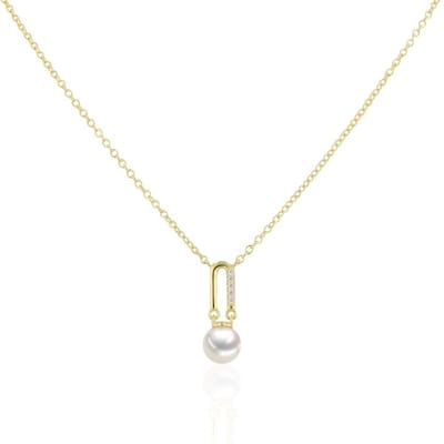 Luna-Pearls - 216.1010 - Ketting - Dames - 925er Zilver ve Roségouduld - Zoetwatercultuurparel en Zirkonia - 45cm