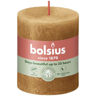 Bolsius Stompkaars Spice Brown Ø68 mm - Hoogte 8 cm - Kaneel - 35 branduren