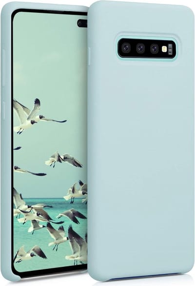 Solid hoesje Geschikt voor: Samsung Galaxy S10 Plus Soft Touch Liquid Silicone Flexible TPU Rubber - Mist blauw