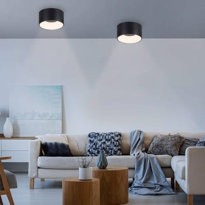 JUST LIGHT. GmbH JUST LIGHT. Plafondlamp Tanika zwart, Ø16cm, dimbaar