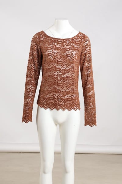 NUKUS Wies Top Lace Tops & T-shirts Dames - Shirt - Bruin - Maat M