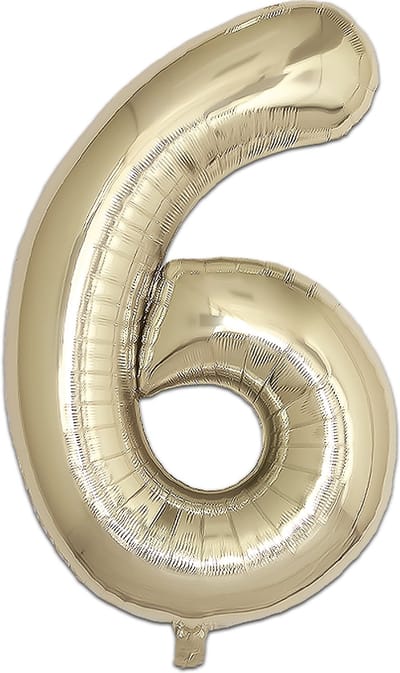 Q2P - Ballon - Cijfer - 6 Jaar - Verjaardag - Feest - Versiering - Helium - Ballonnen - Feestartikelen - Decoratie - Goud