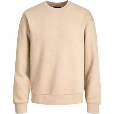 JACK & JONES Star basic sweat crew neck regular fit - heren sweatshirt katoenmengsel met O-hals - beige