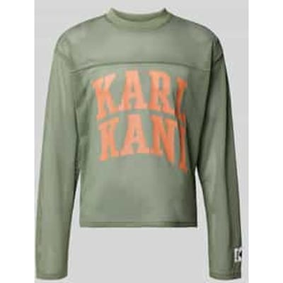 Shirt met lange mouwen met labelpatch en ronde hals
