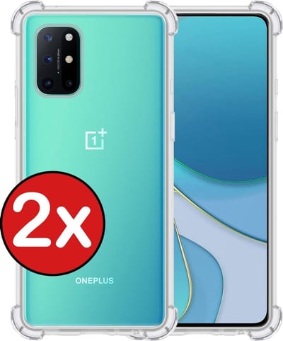 Hoesje - 2 Stuks - Geschikt voor OnePlus 8T - Sterk & Shockproof - Back Cover - Siliconen Case - Telefoon Hoes Shock Proof - Telefoonhoes - Transparant