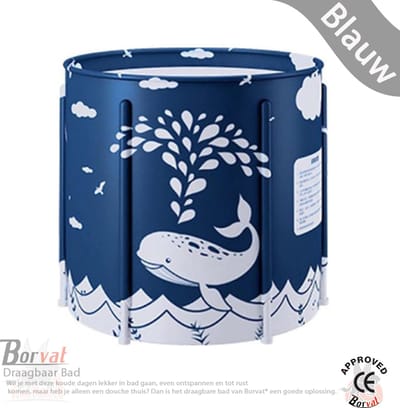 Borvat® - Draagbaar Bad - Opvouwbaar - Badkuip - Bath Tub - 6 Lagen Gewatteerd Katoen - Blauw