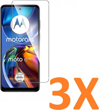 Screenprotector Glas - Tempered Glass Screen Protector Geschikt voor: Motorola Moto E32 / E32S - 3x