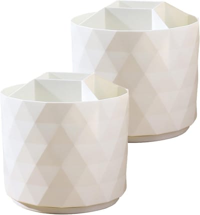 Set van 2 Make-up Borstels Houder, 360° Draaiend, Organizer voor Cosmetica, Bureau, Badkamer en Slaapkamer met Ruimtebesparende Oplossing