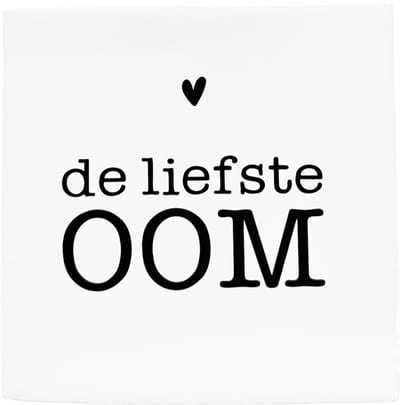 Snoes Spreuktegel – De liefste OOM – Wit met Zwart – Inclusief Plakhaakje – Handgemaakt Spaans Keramiek 10x10 cm – Cadeau Oom – Persoonlijk Kado Familie