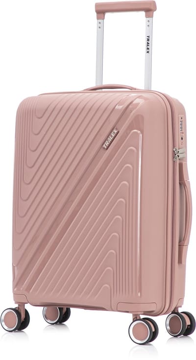 TRALEX - Horizon - Medium koffer - 67L - 66x44x26cm - Polypropyleen - Harde schaal - TSA-slot - Lichtgewicht - Flexibel - Duurzaam - Stille (rubberen) wielen - Dubbele Spinner-wielen - Oud Roze
