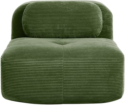 Armleuningloze corduroy sofa - modulair te combineren - groen - frameloos ontwerp met 32D hoogelastisch schuim - geen montage nodig - antislip onderkant