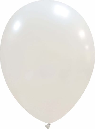 Latex ballonnen 33cm 100 stuks Wit Metallic GT120M/54