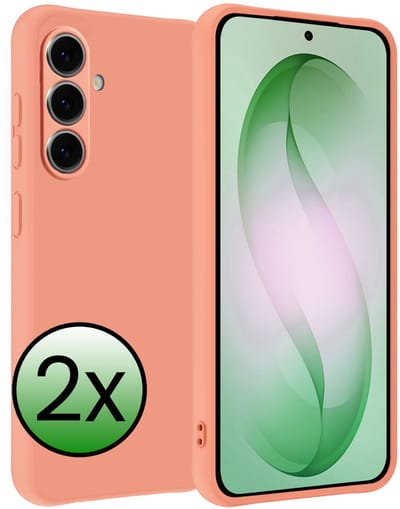 Hoesje 2 Stuks - Geschikt voor Samsung Galaxy S26 - Sterk & Shockproof - Case Siliconen - Back Cover - Telefoon Hoes - Perzik