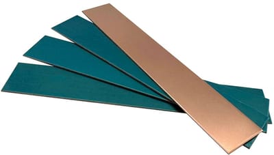 Set van 4 Koperen Platen 1x25x150mm voor Hobby en Sieraden