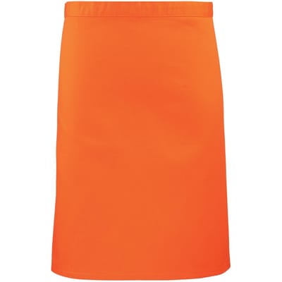 Premier Unisex Volwassenencollectie Halflang Taille Schort (Oranje)