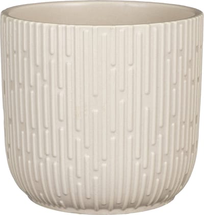 Mica Decorations Plantenpot/bloempot - keramiek - mat wit - D17.5/H16 cm