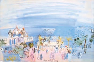 Raoul Dufy - Casino van Nice - Kunstposter - 40x50 cm