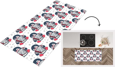 Keukenloper - Loper keuken - Accordeon - Pinguïn - Patronen - 120x50 cm - Keukenloper vinyl