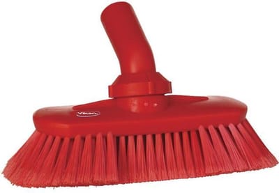Vikan, Hoekverstelbare borstel met watertoevoer,190x147x70mm rood