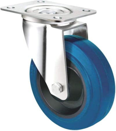 Transportwielen Zwenkwiel - Wielen met rem - Gevoelige Goederen Vervoeren - Zeer Goede Demping - 150 mm - Blauw