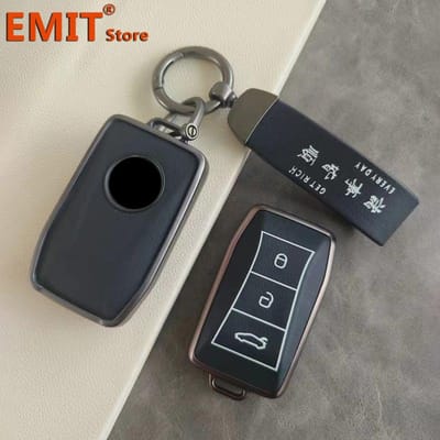 Porte-clés de voiture pour Lotus Emira Smart Keyless Télécommande Housse de Protection Sac Coque Porte-clés Anneau Support Étui Accessoires Auto Keyfob fit for Lotus black