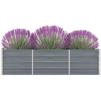 vidaXL - Plantenbak - verhoogd - 240x40x45 - cm - gegalvaniseerd - staal - grijs