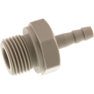 G 1/2'' Buitendraad x 6mm Polypropylene (PP) Slangpilaar 10 Bar