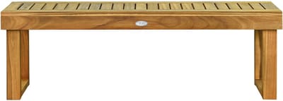 COSTWAY Tuinbank zonder rugleuning, 2-zitsbank, weerbestendig, houten bank van massief hout, belastbaar tot 360 kg, balkonbank, parkeerbank voor tuin, balkon, terras, 132 x 34 x 43,5 cm