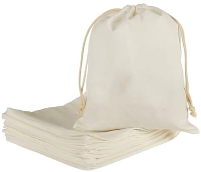 carmdering - Katoenen Trekkoordzakjes - 10 Stuks - 10x15cm - Herbruikbaar - Voor Cadeaus & Sieraden