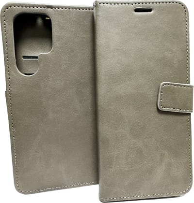 Bookcase Geschikt voor: Samsung Galaxy S22 Ultra Grijs - portemonnee hoesje - ZT Accessoires