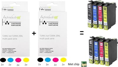 Improducts® Inkt cartridges - Alternatief Epson 29XL / 29 XL 8 stuks