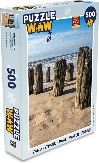Puzzel Zand - Strand - Paal - Water - Zomer - Legpuzzel - Puzzel 500 stukjes