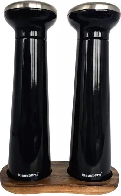 Klausberg 7705 - Peper en zout molen - zwart - glans - 23.8 cm
