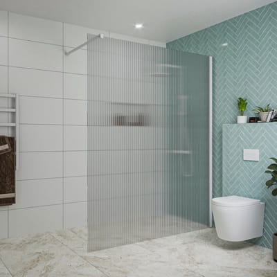 FugaFlow Eccelente Vetro inloopdouche badkamer - 160x200cm - ribbelglas - wandarm - mat wit