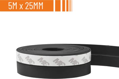 Simple Fix Tochtstrip - 500cm x 2.5cm - Tochtstrips voor Deuren - Tochtstopper - Tochtrol - Tochtband - Tochthond - Zelfklevend en Isolerend - Zwart
