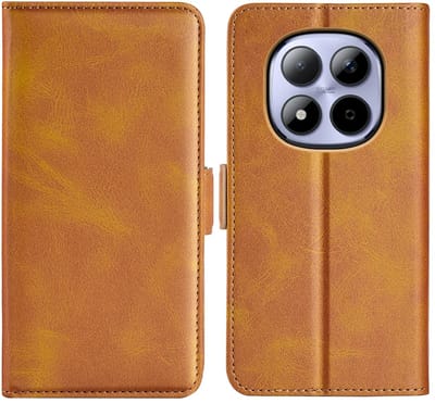MobyDefend Hoesje - Geschikt voor Xiaomi Redmi Note 15 Pro 4G - Luxe Wallet Book Case (Sluiting Zijkant) - Lichtbruin
