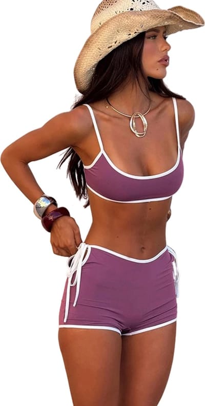 Sexy 2-delige Zomerset Dames - Paars - Korte Broek en Topje