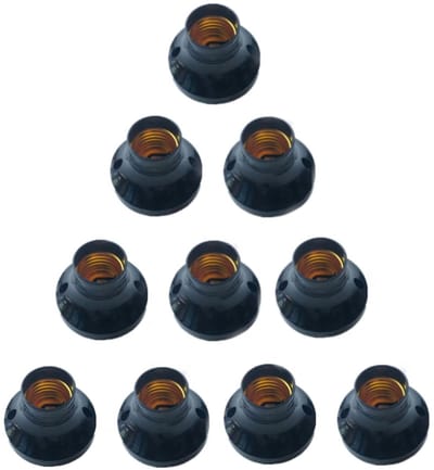 Dailygoody - Universele lampfittingen - E27-fitting - Plafondfitting en wandfitting - Zwart - Geschikt voor kelderruimtes - 10 stuks