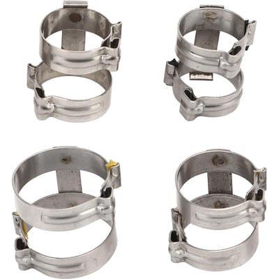 4 Stuks Airconditioning Slangklemmen Roestvrij Staal AC Pijpverbinding Cinch Klemringen Krimp Knijpfitting voor R134 G6 G8 gray