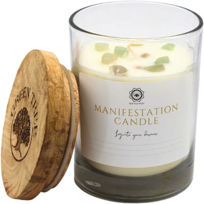 Green Tree - manifestatie - protection - bescherming - kaars - aventurijn - glas 226 Gram