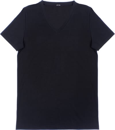 HOM - Supreme Cotton T-Shirt (1-pack) - V-hals - Zwart - mannen - Maat S