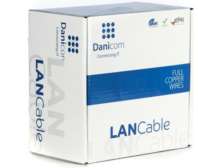 DANICOM CAT6 FTP 100 meter kabel op rol soepel - PVC (Fca) - Trekdoos - Internetkabel - Netwerkkabel - UTP kabel
