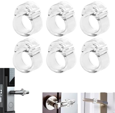 6 stuks - Deurkrukbumper - Beschermhoes - Anti-impact ring - Transparant, anti-impact - 17mm - Stille anti-impact - Deurkrukbumper beschermhoes - Transparante O-ring deurstop - Voorkomt schade aan muren en meubels