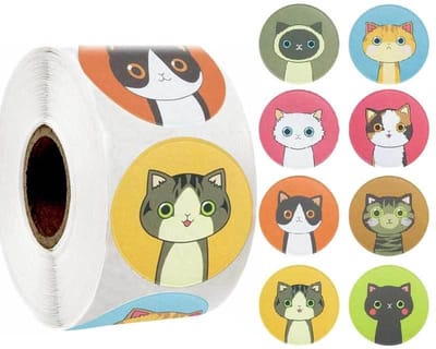 Scoby - Katten Stickers - Beloningsstickers voor Kinderen - Reward Stickers - 500 Stuks - Rond - Multicolour