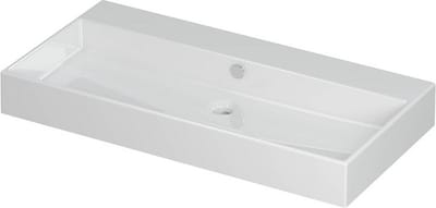 INK® Unlimited wastafel porselein zonder kraangat 90x45x11cm, glans wit