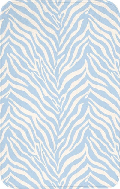 WC mat 50x80 cm - Antislip - Zebra - Motief - Blauw - Wit - Toiletmat - Vloermat - Douchemat - Toilet tapijt - Toiletmatten